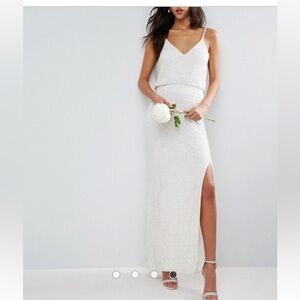 Beaded Boho Wedding Dress - ASOS Size 4